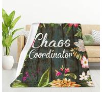 HGOD DESIGNS Chaos Coordinator Motivational quote Flannel Fleece Bed Blanket Throw Blanket Lightweight Cozy Plush Blanket for Bedroom Living Rooms Sofa Couch 130x150cm