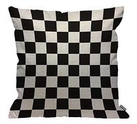 HGOD DESIGNS Checkerboard Cushion Cover,Black and White Abstract Alternating Checkered Pattern Throw Pillow Case for Men/Women Living Room Bedroom Sofa Chair 18X18 Inch Pillowcase 45X45cm
