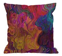 HGOD DESIGNS Colorful Cushion Cover,Abstract Purple Pink Red Orange Golden Blue Chaotic Waves Throw Pillow Case Home Decorative for Men/Women Living Room Sofa Chair 18X18 Inch Pillowcase 45X45cm