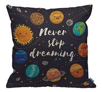 HGOD DESIGNS Cushion Cover Outer Space Cute Planets And Star Cluster Solar System Moon And Comets Sun Cosmos Throw Pillow Cover for Men/Women living room Bedroom Sofa Chair 18X18 Inch