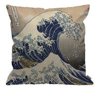 HGOD DESIGNS Cushion Cover Wave Japanese Hokusai The Great Wave of Kanagawa Throw Pillow Cover Home Decorative for Men/Women living room Bedroom Sofa Chair 18X18 Inch Pillowcase