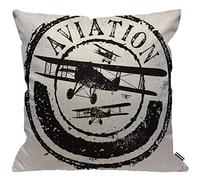 HGOD DESIGNS Cushion Cover Word Aviation and Airplane,Throw Pillow Case Home Decorative for Men/Women Living Room Bedroom Sofa Chair 18X18 Inch Pillowcase 45X45cm