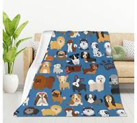 HGOD DESIGNS Dogs Throw Blanket Cute Dog and Puppy Set Soft Blankets and Throws 100x130cm Caring for Women Men