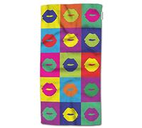HGOD DESIGNS Hand Towel Lips,Colorful Pop Art Lips Pattern Hand Towel Best for Bathroom Kitchen Bath and Hand Towels 30" Lx15 W