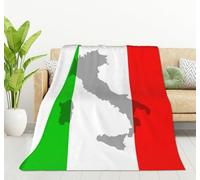HGOD DESIGNS Italian Flag Throw Blanket Ultra Soft Warm All Season The Contour of Italian Territory is Printed on the Flag Decorative Fleece Blankets for Bed Chair Car Sofa Couch Bedroom 100x130cm