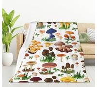 HGOD DESIGNS Mushroom Blanket, Super Soft Forest Wild Species Throw Blanket 100x130cm Blanket for Bed Couch Chair Fall Winter Camping Living Room Office