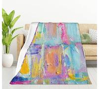 HGOD DESIGNS Paint Oil paints cover Abstract print Multicolor Blanket for Women,Men, Soft Warm Throw Blanket and Fleece Flannel Blanket for Couch Bed Living Room Decor 130x150cm