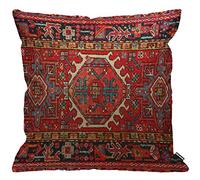 HGOD DESIGNS Red Cushion Cover Antique Oriental Turkish Carpet Pattern Print,Throw Pillow Case Home Decorative for Men/Women Living Room Bedroom Sofa Chair 18X18 Inch Pillowcase 45X45cm