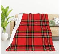HGOD DESIGNS Red Plaid Blanket Traditional Scottish Checkered Tartan Pattern Throw Blanket Decor Cozy Warm for Home Bedroom Sofa Office 50"x60"