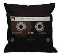 HGOD DESIGNS Retro Audio Cassette Cushion Cover,Music Record Player Low Noise 80S Plastic Tape Throw Pillow Case Home Decorative for Living Room Bedroom Sofa Chair 18X18 Inch Pillowcase 45X45cm