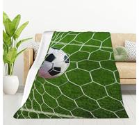 HGOD DESIGNS Soccer Football in Goal Net Blanket Throw Blanket Soft Comfortable for Sofa Chair Bed Office 130x150cm