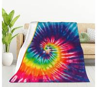 HGOD DESIGNS Tie Dye Throw Blanket Colorful Psychedelic Rainbow Soft Blankets and Throws 100x130cm Caring for Women Men