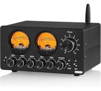 HGOuhK Digital Equalizer Audio Preamplifier, 5 Band EQ Equalizer, with VU Meter, Volume Control Knob, Dynamically Decorate Audio Graphic Equalizer