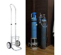 HGOuhK Gas cylinder bracket Oxygen Cylinder Rack Aluminum Alloy Rolling Oxygen Tank Cart, Gas Cylinder Cart Height Adjustable Oxygen tank holder(Diameter 23.4cm(9 1/4"))