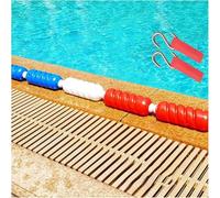 HGOuhK Swimming Safety Rope Pool Lane Dividers, PE Pool Rope Float Kit With 2 Stainless Steel Hooks, No Assembly Required with Floats(Dia 9cm/3.5in,7m/23ft)