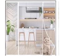 HGPFCB Fly Screen Door, Sliding Screen Door, Double Opening Mesh Net Curtain,Magnetic Curtain, with Magnet Hands Free Great for French Door Pet Kid The Balcony Door and Patio Door