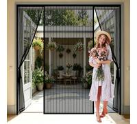 HGPFCB Magnetic Fly Screen Door Window,Double Opening Fly Screens for Doors,Magnetic Curtain Mosquito Protection Self-Closing,Easy to Install Keeps Mosquitoes and Insects Out,Fits Patio & French Doors