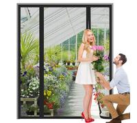 HGPFCB Magnetic Fly Screen Door Window,Double Opening Fly Screens for Doors,Magnetic Curtain Mosquito Protection Self-Closing,Easy to Install Keeps Mosquitoes and Insects Out,Fits Patio & French Doors