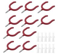 HGPGBMCMZK 10 Pcs Screw-in Garage Storage Hooks Heavy Duty Wall Mounts Ladder Hook Red Plastic Coated Anti-Slip for Garage Wall,Tool Shed,Garden Tools Storage Simply Screw Into Walls Or Ceilings