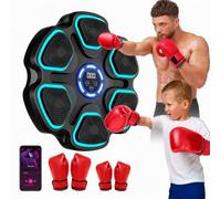 HGPUVIX Music Boxing Machine with Bluetooth and Boxing Gloves, 2 Pairs | Interactive Punching Pad, 9 Speed Levels, 11 Training Modes, LED Score Display, 2000 mAh Battery, for Kids and Home Fitness