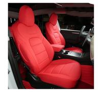 HGPVPKZAZD Car Seat Covers Set For Tesla For Model 3 Y 2017-2024 Customized Car Seats Cover Leather Half Surround Protector Accessories(Red)