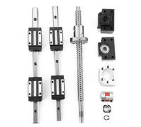 HGR15 Linear Guide Rail RM1605 Ballscrew BF12 BK12 Kit High Precision Durable Bearing Steel 300mm Length for CNC Machines Automatic Equipment