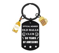 Hgreiwgk 50th Birthday Gifts for Him Funny 50th Birthday Gift for 50 Year Old Men Happy Birthday Keyring for Friends 50 Years Old Gift for Uncle Dad Grandpa Son Brother Christmas Father’s Day Gifts