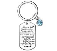 Hgreiwgk Anniversary Keyring Valentines Day Christmas Gifts for Boyfriend Girlfriend Anniversary Wedding Gifts I Met You I Liked You I Love You I'm Keeping You Keychain (20th)