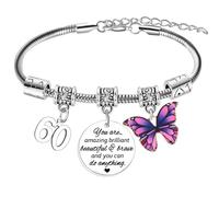 Hgreiwgk Birthday Gifts for Women Sweet 6-20th 21st Birthday Bracelet 30th-70th Birthday Charm Bracelet 6-70 Year Old Birthday Gift for Daughter Niece Sister Friends (60th Birthday Bracelet)