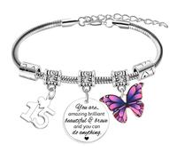 Hgreiwgk Birthday Gifts for Women Sweet 6-20th 21st Birthday Bracelet 30th-70th Birthday Charm Bracelet 6-70 Year Old Birthday Gift for Daughter Niece Sister Friends (15th)