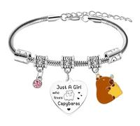 Hgreiwgk Capybara Bracelet for Women Capybara Lovers Gift Capybara Jewellery Gift for Animal Lovers Daughter Sister Friends Birthday Christmas Presents Just a Girl Who Loves Capybaras