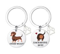 Hgreiwgk Dachshund Gifts Dog Gifts for Women Funny Dachshund Keyring Cute Cartoon Dachshunds Present Dog Lovers Gift for Dogs Mom Dad