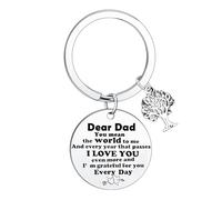 Hgreiwgk Dad Keyring Father's Day Gifts Gifts from Daughter Son Dad Birthday Gift Ideas Father Keyring I Love You Gifts for Daddy Present