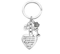 Hgreiwgk Dog Memorial Gifts for Dog Keyring Cute Paw Charm Keyring Pet Owner Gift Puppy Keyrings Present for Pet Lover Gift Birthday Present