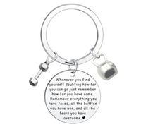 Hgreiwgk Dumbbell Workout Keyring Gym Fitness Keyring Fitness Instructor Appreciation Keyring Thank You Gift for Coaches Trainer Power Lifting Inspirational Gifts Gym Accessories