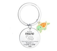 Hgreiwgk Friendship Gifts for Women Best Friend Keyrings Turtle Gifts for Best Friend Sister Bestie Keyring Turtle Charm Keyring Birthday Gift