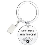 Hgreiwgk Funny Chef Gifts Keyring for Cooks Men Women Culinary Student Gift Ideas Culinary Graduation Gift Chefs Jewelry Don't Mess with The Chef Keyring