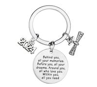 Hgreiwgk Graduation Keyring Class of 2024 Graduation Gifts for Him Her Inspirational Gifts for Women Graduation Motivational Keyring for College Graduates Gifts Graduation Present
