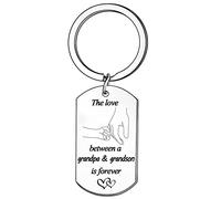 Hgreiwgk Grandad Keyring Grandad Birthday Gifts Father's Day Gifts for Grandad Grandfather Grandpa Thanksgiving Christmas (grandpa and grandson keychain)