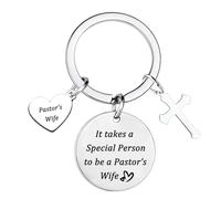Hgreiwgk Pastor's Wife Keychain Pastor's Wife Appreciation Keychain Gifts Pastor's Wife Gift Religious Gift for Women Wife Jewelry Religious Gift for Women