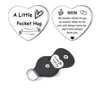 Hgreiwgk Pocket Hug Token Long Distance Relationship Keepsake Stainless Steel Double Sided Inspirational Gift for Family Thinking of You Gifts (Pocket Hug for Mum)