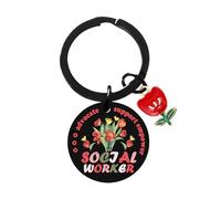 Hgreiwgk Social Worker Gifts for Women Thank You Gift for Volunteer Coworker Nurse Teacher Office Friends Assistant Principal Community Advocate Social Worker Keyring Appreciation Gift