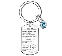Hgreiwgk Son Keyring Son Gifts Son Birthday Gifts from Dad Mum Inspirational Gifts Christmas Graduation Keychain Gifts for Son Men Boys Elephant Family Keychains Son Jewellery Gift