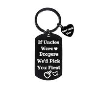 Hgreiwgk Uncle Gifts Funny Uncle Keyring from Niece Nephew Best Uncles Ever Gift for Men Father's Day Gift Birthday Christmas Presents If Uncles Were Boogers We’d Pick You First Key Ring