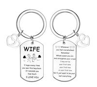 Hgreiwgk Wife Keychain Gift Anniversary Valentine's Day Gifts for Wife Her Romantic Gifts for Her Valentine’s Day Gifts for Women Wife Gifts from Husband
