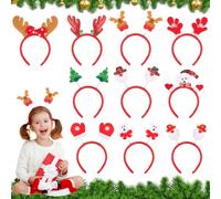 HGRGHH 10 Pieces Christmas Headbands for Adults and Children, Reindeer Costume, Hair Accessories With Different Designs for Christmas Party