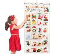 HGRGHH Fabric Advent Calendar with Pockets 2025, Fill Your Own Advent Calendar 100x50cm, with 24 Pockets, for Home Holiday Countdown to Christmas Decorations