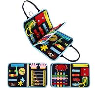 HGRTYXS Fidget Blanket for Adults with Dementia, Alzheimer's, Autism, Anxiety; Blue, Rectangular, 45 x 28 inches; Sensory, Travel Theme; Dementia Activity Blanket