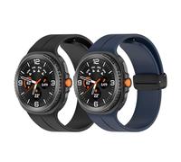 Hgsxst 2PACK Soft silicone Magnetic Strap Compatible with Samsung Galaxy Watch 8 40mm/44mm/Classic 46mm 2025,No Gap Business Stainless Steel Strap for Galaxy Watch 8 Men Women,NOT for Other Models