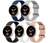 Hgsxst 5 pack Sport Straps Compatible with Garmin Vivoactive 6/5/3/Venu Sq/Vivomove 3/HR/Luxe/Style Women Men, 20mm Soft Silicone Waterproof Breathable Strap for Garmin Forerunner 165/55/245/645